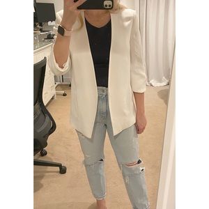 USED - ZARA white tuxedo blazer (small)